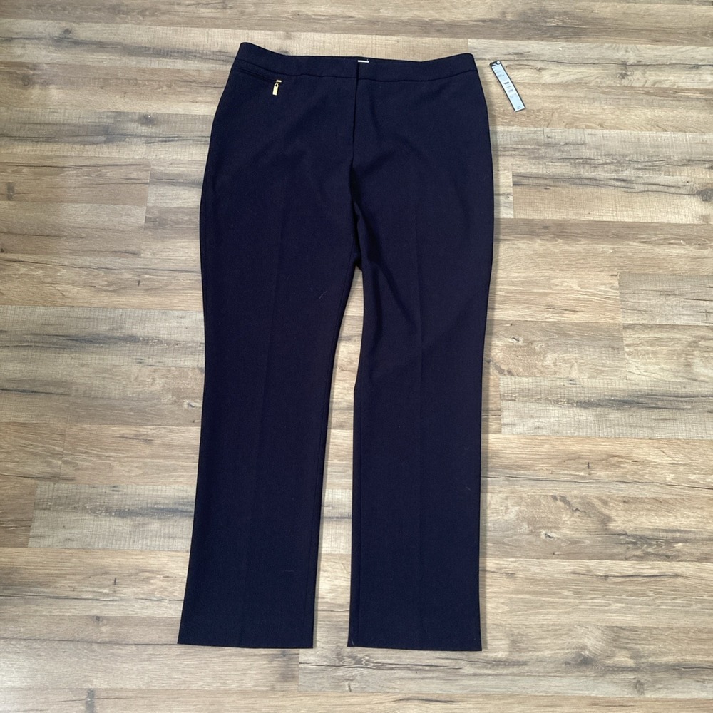 Tahari Arthur S. Levine Navy Dress Pants Trousers Size 14 Preppy New